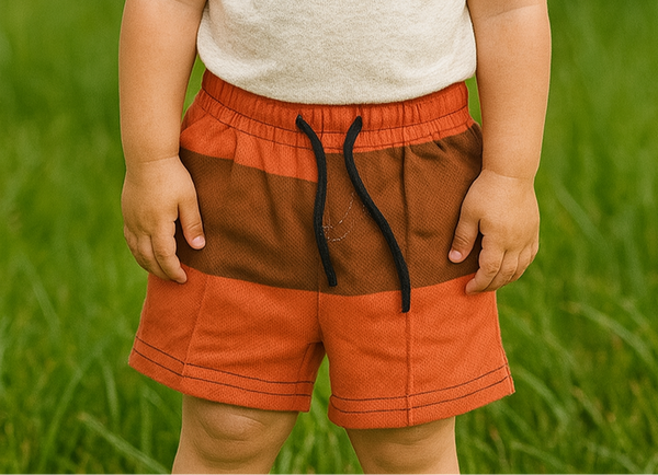 Orange pannel Summer-Shorts
