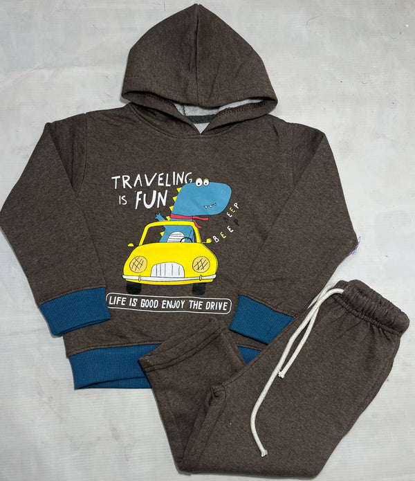 Dark brown Car-Winter Tracksuit
