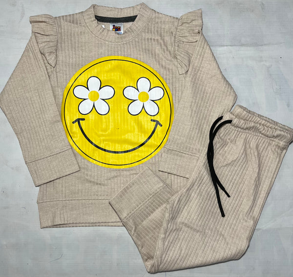 Beige smile -printed Tracksuit