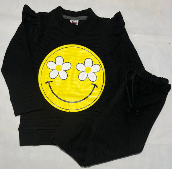Black smile -printed Tracksuit
