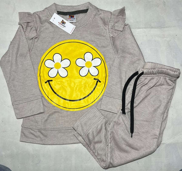 Light grey smile -printed Tracksuit