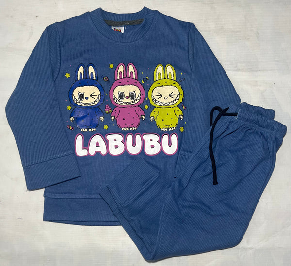 Blue labubu -printed Tracksuit