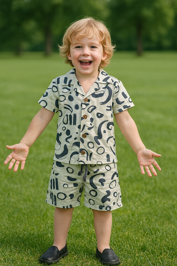 Grey allover Summer-Shortsuit