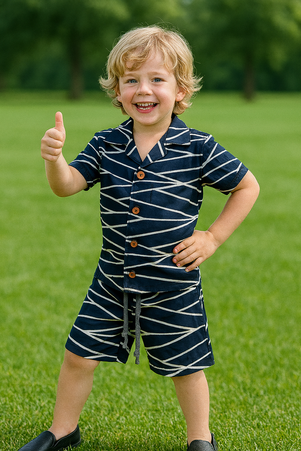 Navy blue Summer-Shortsuit