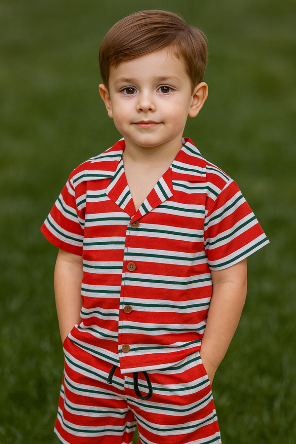 Red linning Summer-Shortsuit