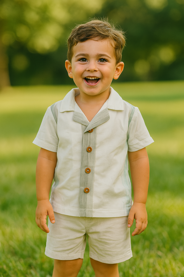 White grey Summer-Shortsuit