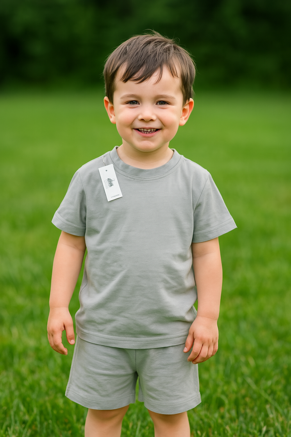 Silver grey Summer-Shortsuit
