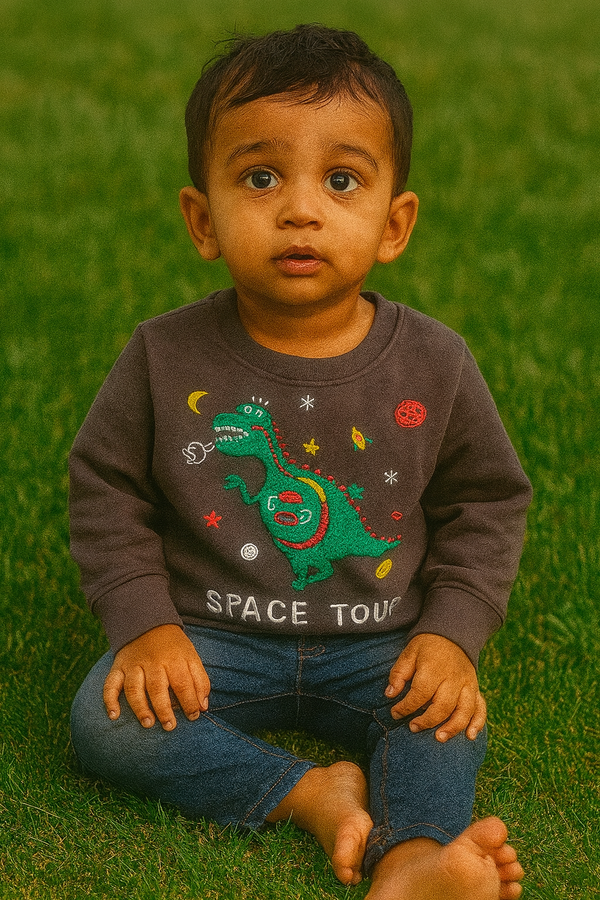 Mud dino embroidery winter-sweat shirt