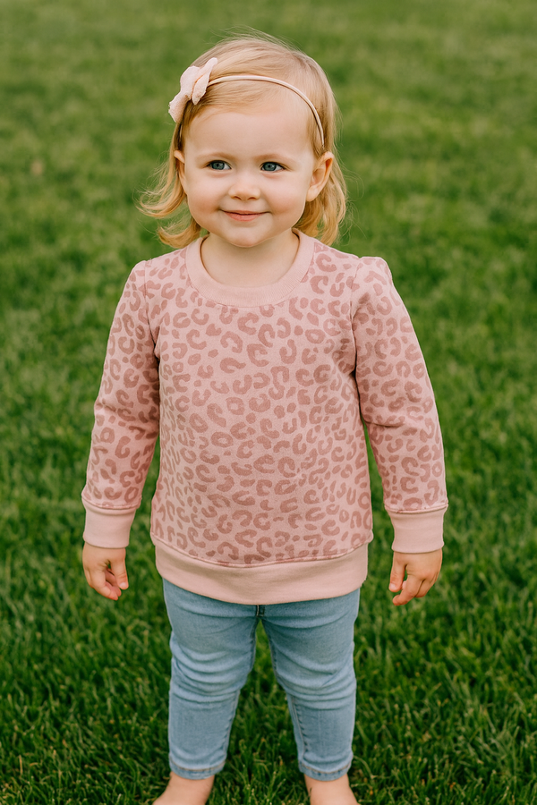 Pink allover printed winter-sweat shirt