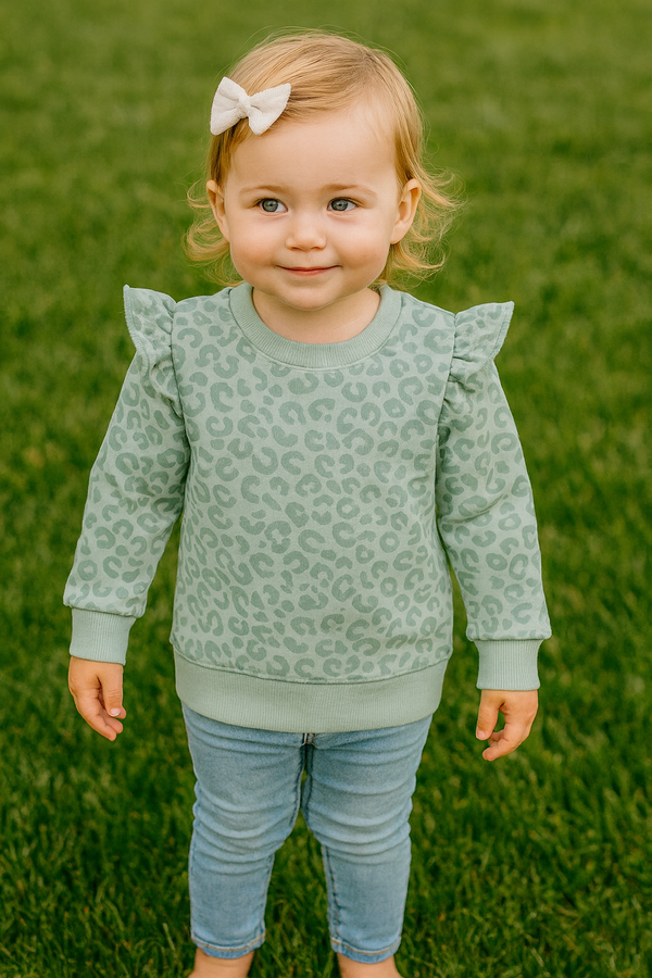 Light Green allover printed winter-sweat shirt