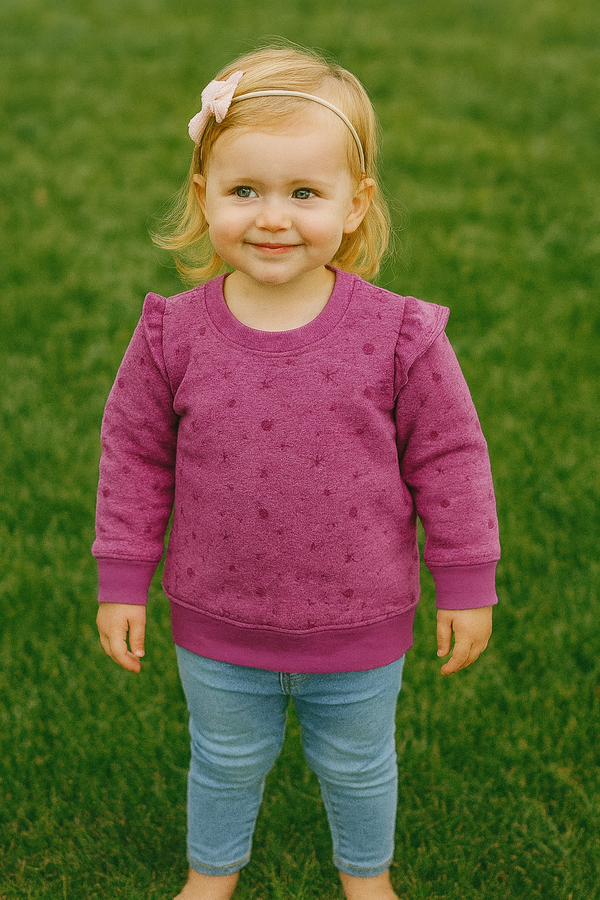 Purple allover printed winter-sweat shirt
