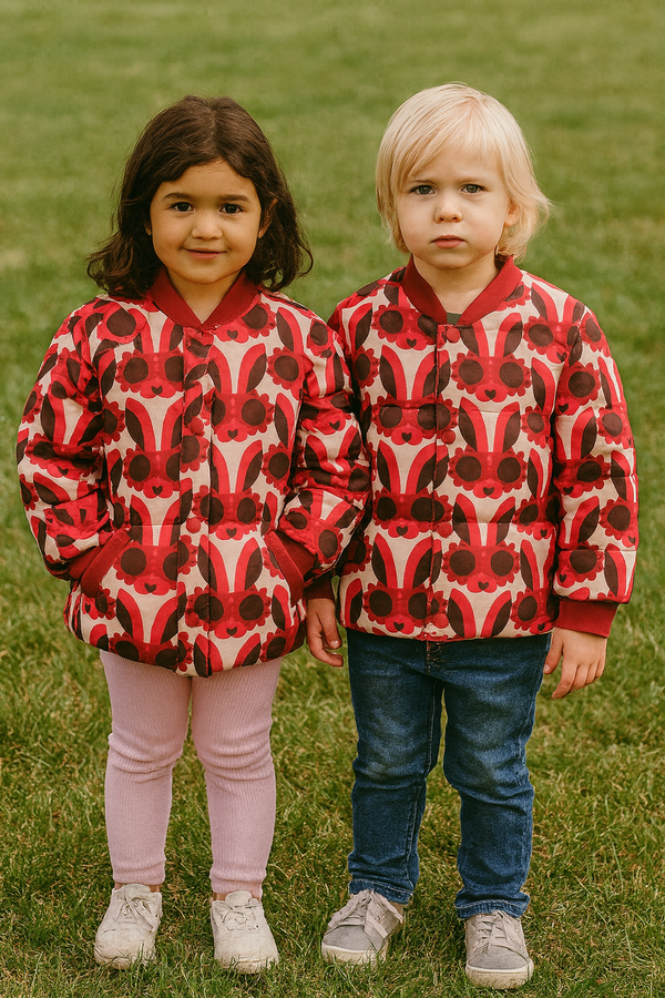 Red Allover printed-Imp Winter Jacket