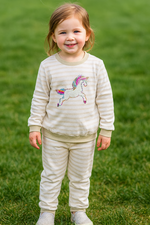 White lining unicorn fleece winter-Tracksuit