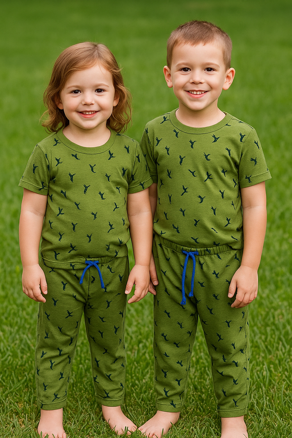 Olive green allover printed-Tracksuit