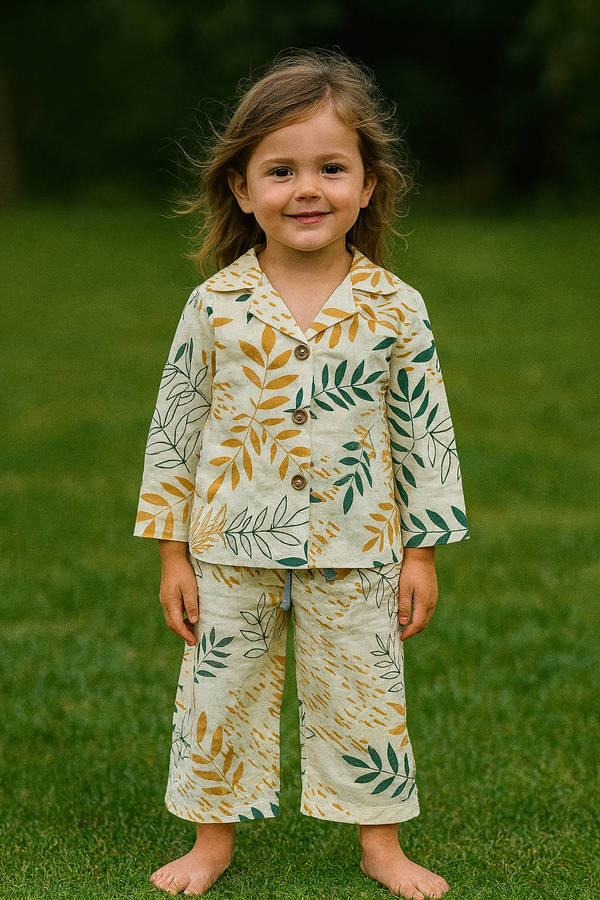 Skin Allover leaf printed-Tracksuit
