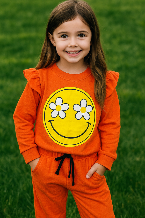 Orange smile -printed Tracksuit