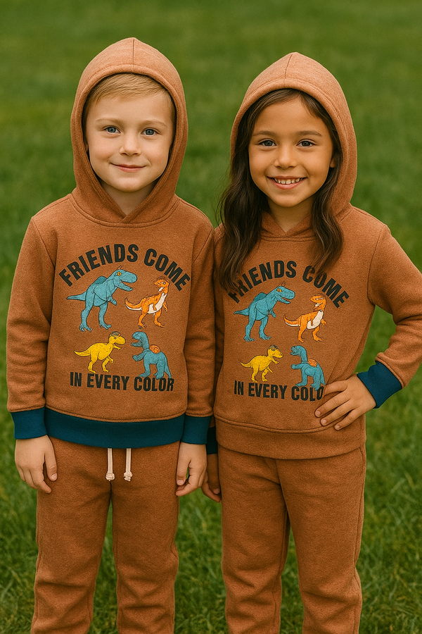 Brown Dino-Winter Tracksuit