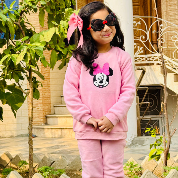 Pink mickeymouse puller fleece winter-Tracksuit