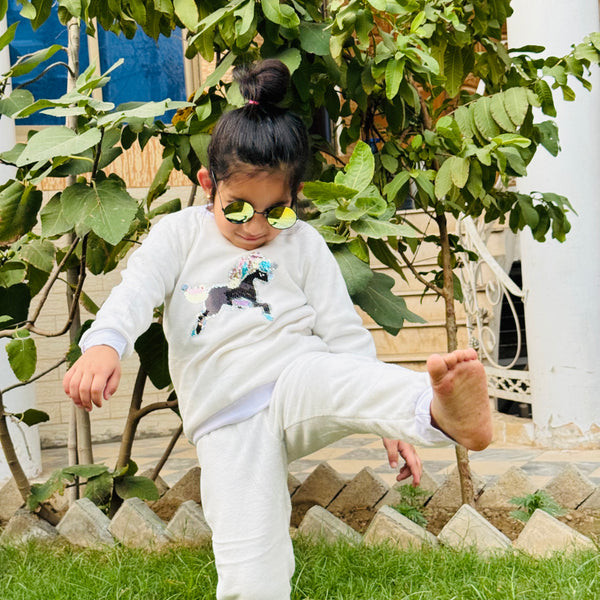 White unicorn puller fleece winter-Tracksuit