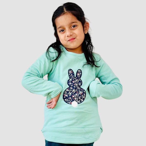 Light green bunny winter-sweat shirt