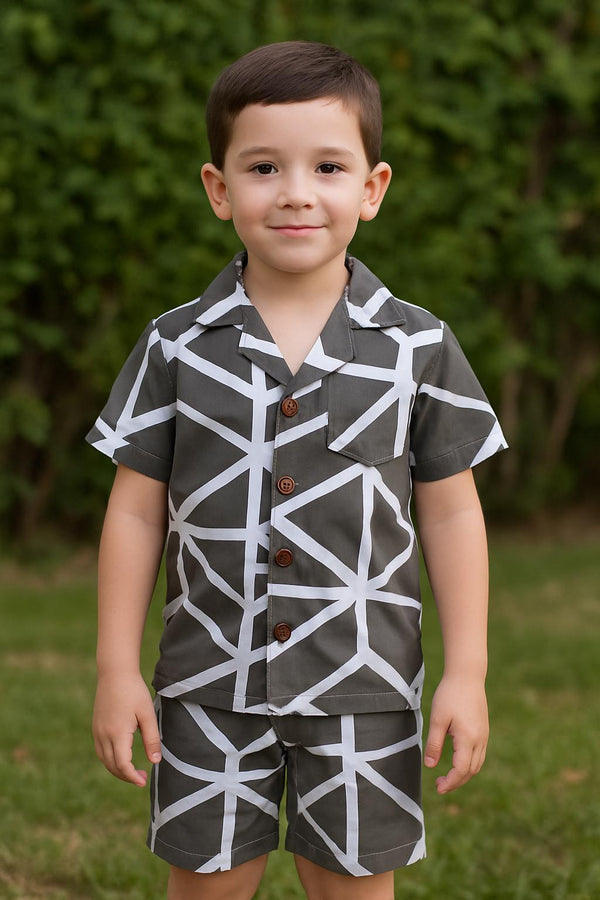 Dark grey allover-shortsuit