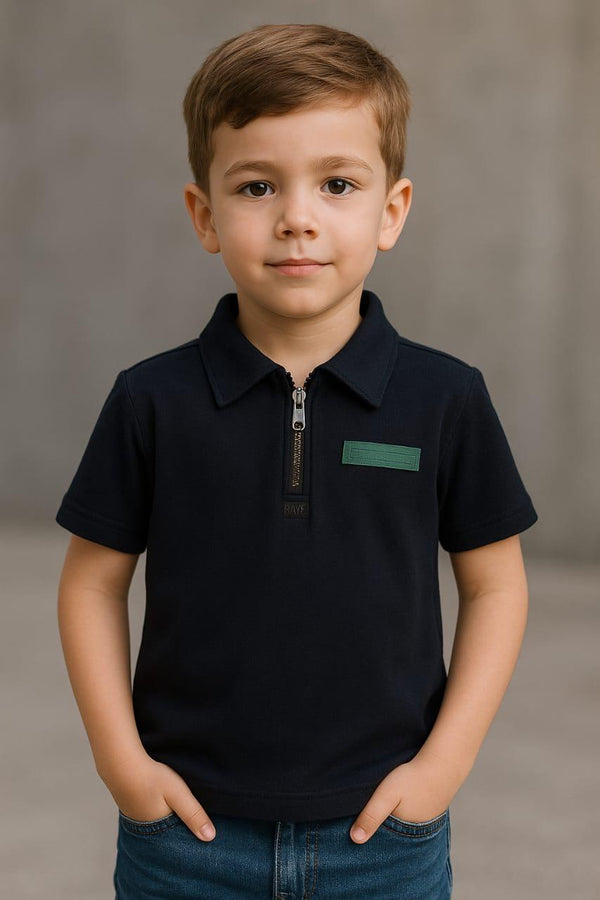 Black half zipp summer-shirt