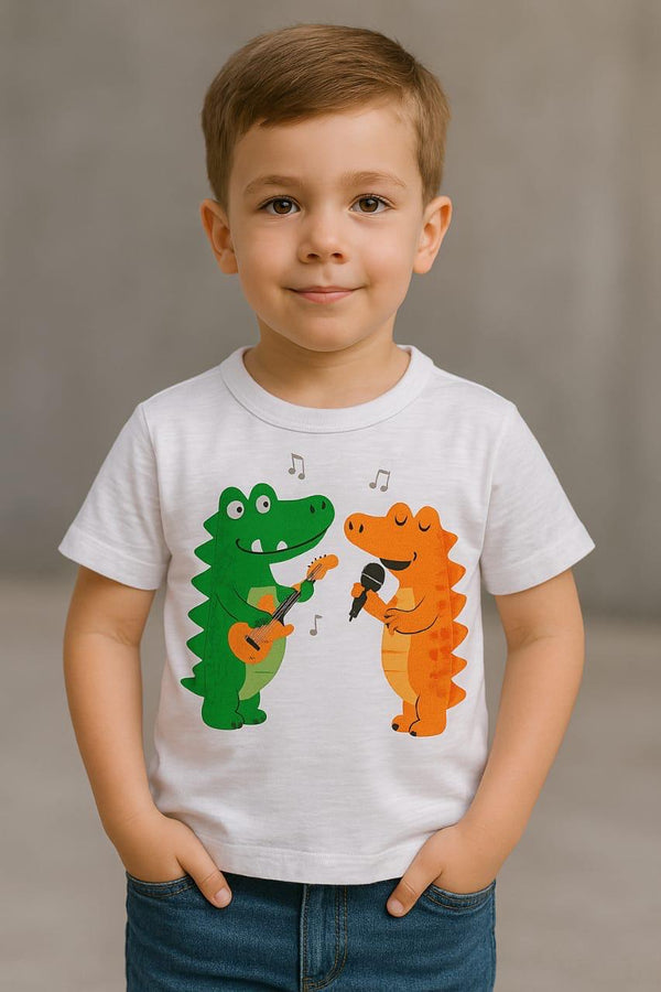 White crocodile summer-shirt