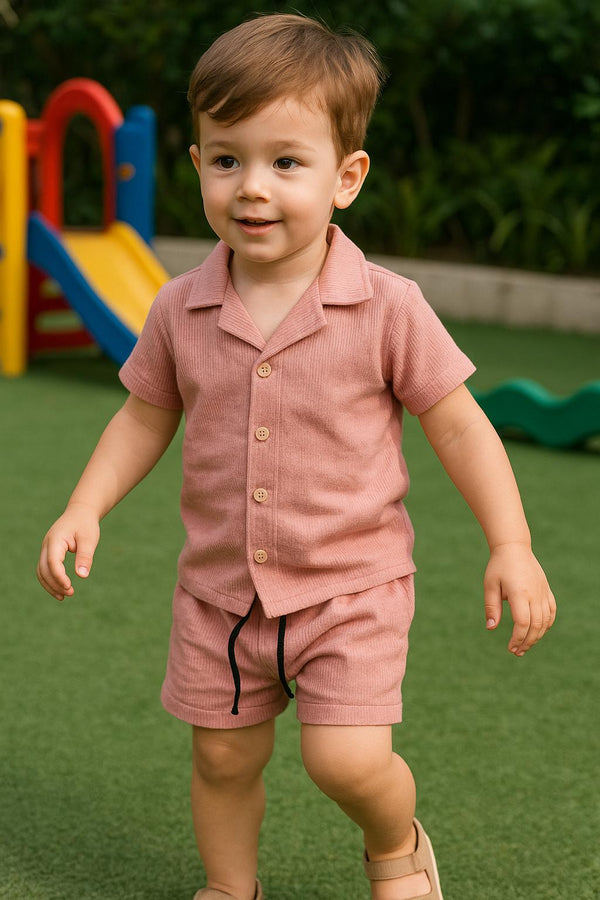 Tea pink Summer-shortsuit