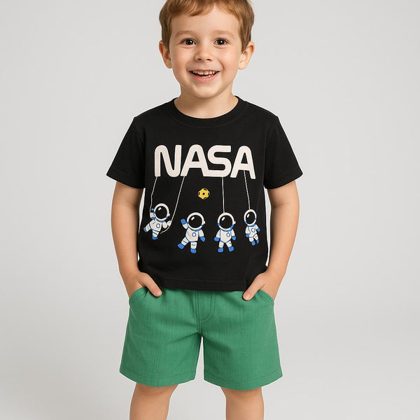 Black Nasa Summer-Shortsuit