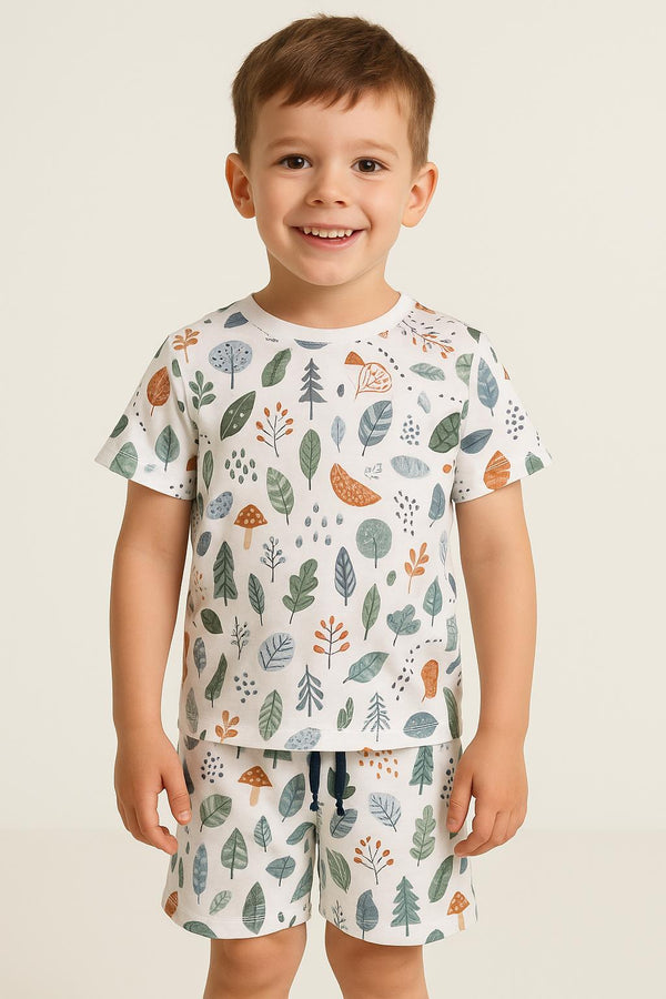 White tree Summer-Shortsuit