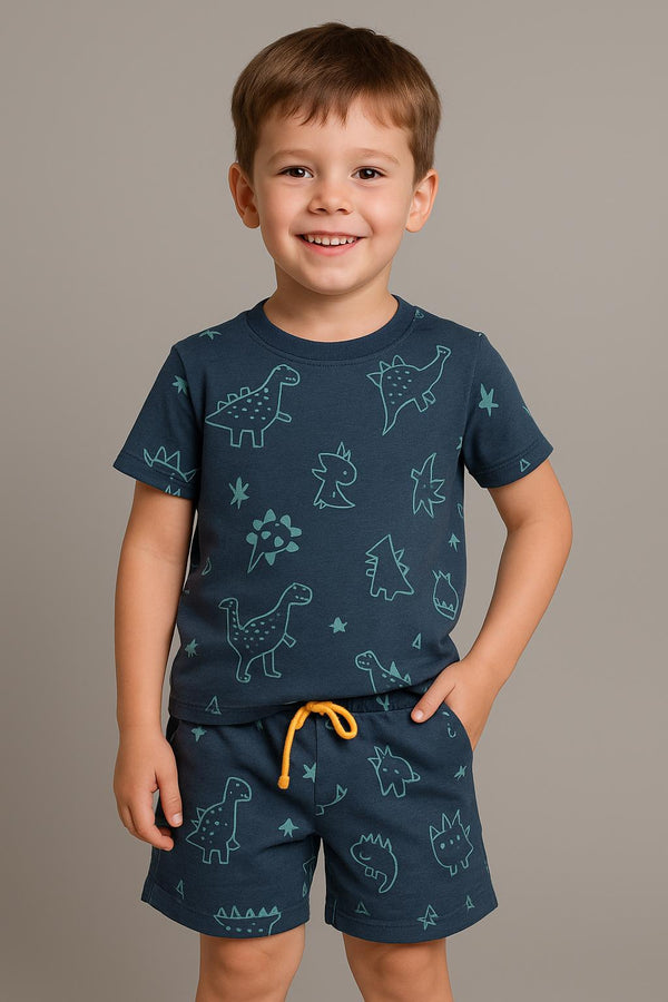 Blue dino Summer-Shortsuit