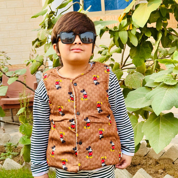 Brown micky Printed-IMP Winter jacket